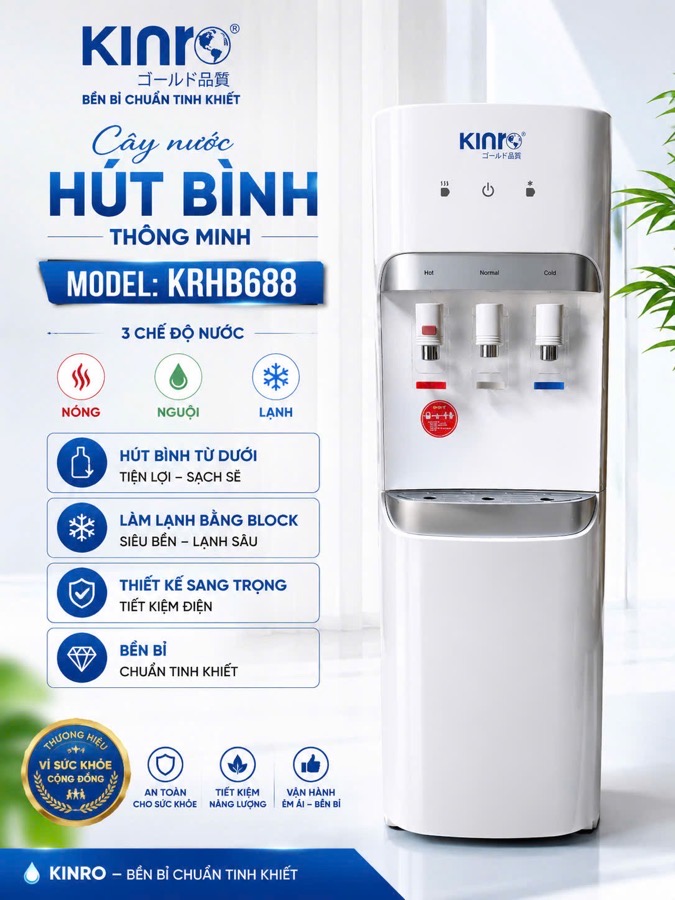 Cây nước nóng lạnh hút bình Kinro KRHB 688