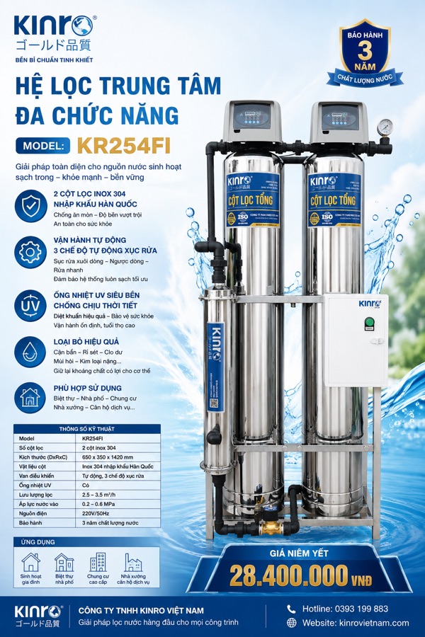 Hệ lọc tổng Kinro KRT254FI đa năng cao cấp, xử lý sắt nhẹ ảnh 2