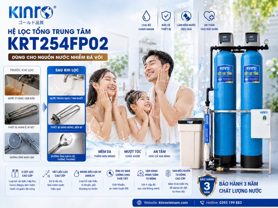 Hệ lọc tổng Kinro KRT254FP02 xử lý nước cứng làm mềm nước ảnh 2