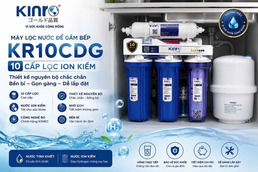 Máy lọc nước Karofi KAD-D66 để gầm 9 lõi